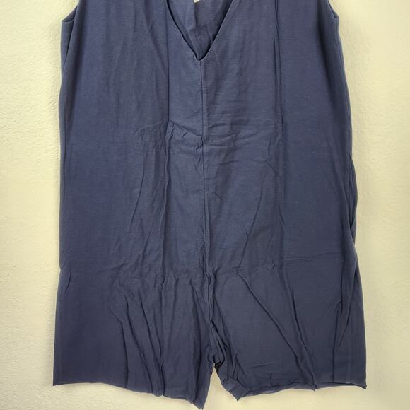 Lunya Cool Short Romper in Double Blue Size Large Sleeveless V Neck NWOT - Picture 7 of 11